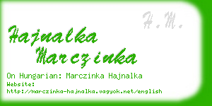 hajnalka marczinka business card